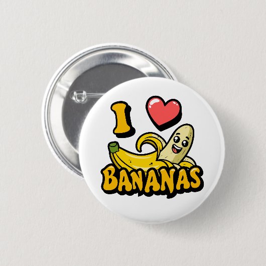 I Love Bananas Ronde Button 5,7 Cm (Voorkant /achterkant)