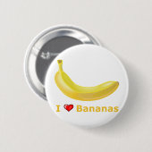 I Love Bananas Ronde Button 5,7 Cm (Voorkant /achterkant)