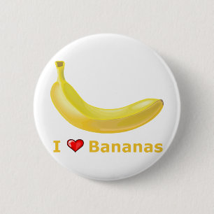 I Love Bananas Ronde Button 5,7 Cm