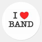 I Love Band Ronde Sticker (Voorkant)