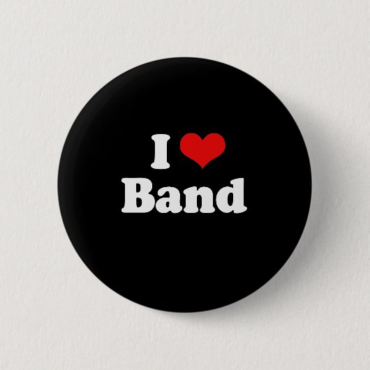 I Love Band Tshirt Ronde Button 5,7 Cm (Voorkant)