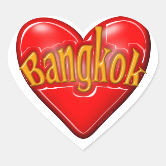 I Love Bangkok Hart Sticker (Voorkant)