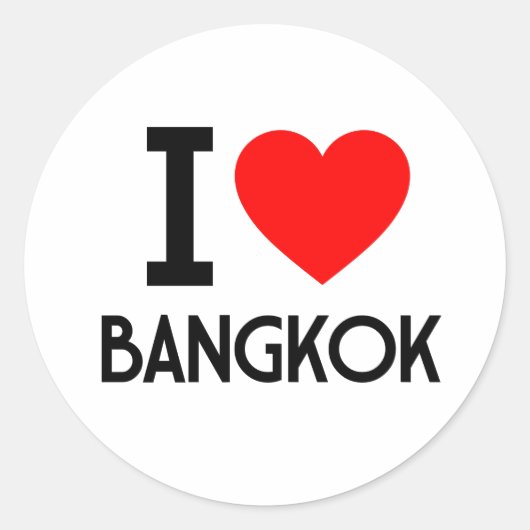 I Love Bangkok Ronde Sticker (Voorkant)