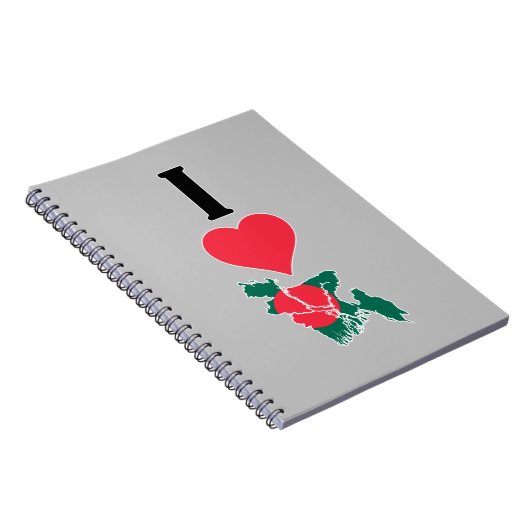 I Love Bangladesh Vertical Heart Country Flag Map Notitieboek (Rechterzijde)