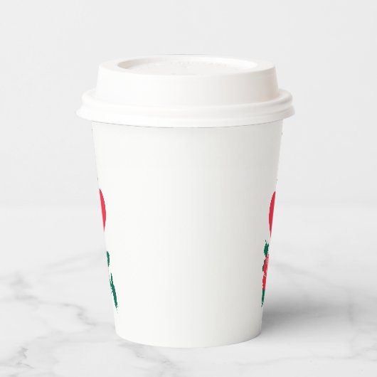 I Love Bangladesh Vertical Heart Country Flag Map Papieren Bekers (Links)