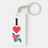 I Love Bangladesh Vertical Heart Country Flag Map Sleutelhanger (achterkant)