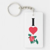 I Love Bangladesh Vertical Heart Country Flag Map Sleutelhanger (Voorkant)