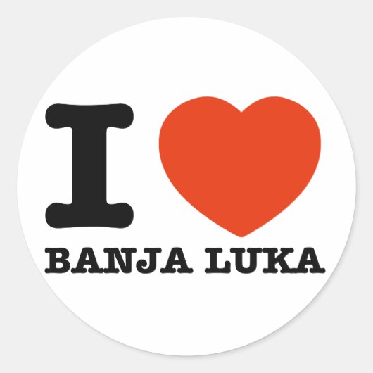 I Love Banja Luka Ronde Sticker (Voorkant)