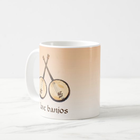 I Love Banjos Music Instruments Mok (Voorkant links)