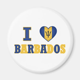 I Love Barbados Heart Flag Design Magneet