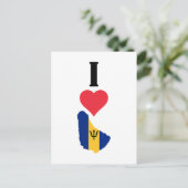 I Love Barbados Vertical I Heart Country Flag Map Briefkaart (Staand voorkant)