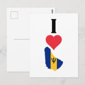 I Love Barbados Vertical I Heart Country Flag Map Briefkaart (Voorkant / Achterkant)