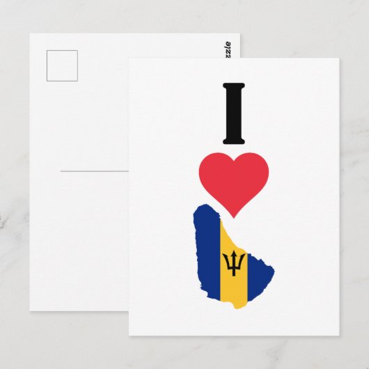 I Love Barbados Vertical I Heart Country Flag Map Briefkaart (Voorkant / Achterkant)