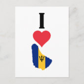 I Love Barbados Vertical I Heart Country Flag Map Briefkaart (Voorkant)