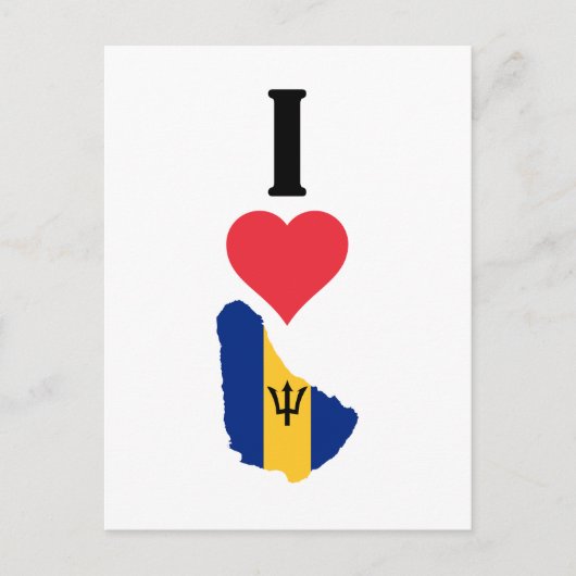 I Love Barbados Vertical I Heart Country Flag Map Briefkaart (Voorkant)