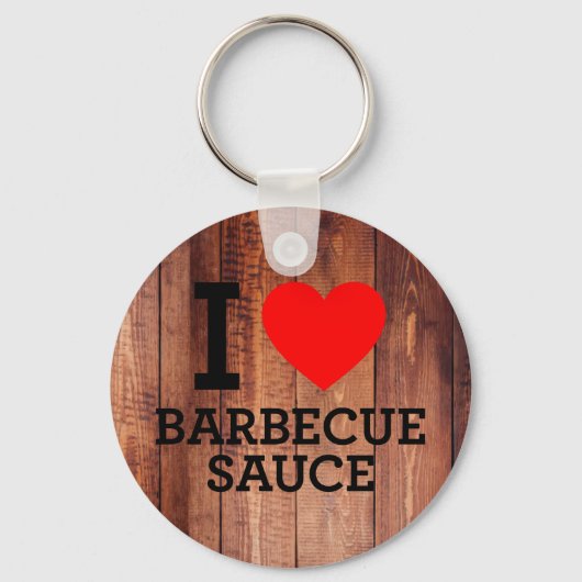 I Love Barbecue Sauce Wood Panels Sleutelhanger (Voorkant)