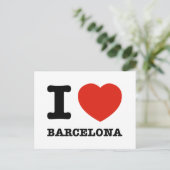 I Love Barcelona Briefkaart (Staand voorkant)