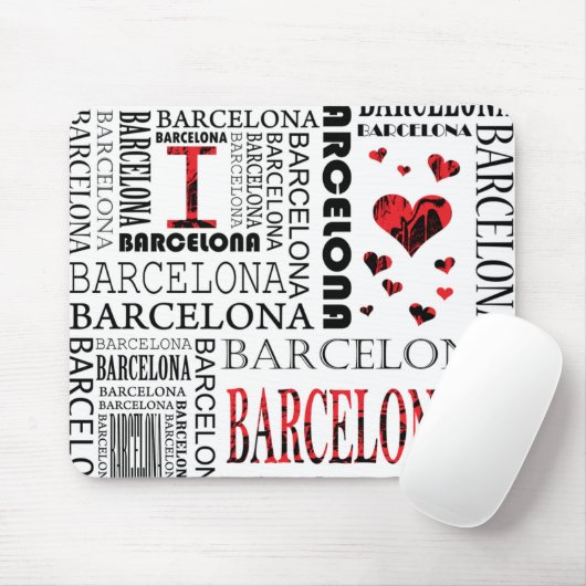I Love Barcelona Mousepad Muismat (Met muis)