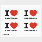 I Love Barcelona Rechthoekige Sticker (Vel)