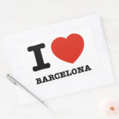 I Love Barcelona Rechthoekige Sticker (Envelop)