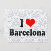 I Love Barcelona, Spanje Briefkaart (Voorkant / Achterkant)