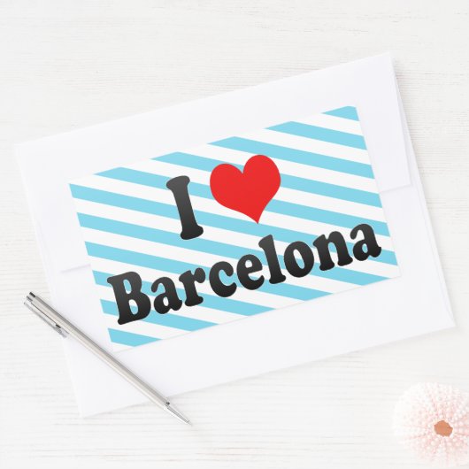 I Love Barcelona, Spanje Rechthoekige Sticker (Envelop)