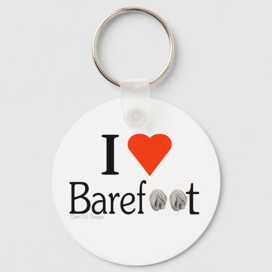 I Love Barefoot hooves keyring Sleutelhanger (Voorkant)