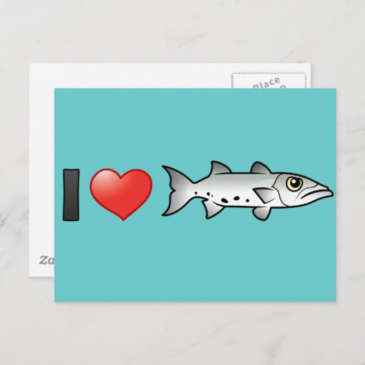 I Love Barracuda Briefkaart (Voorkant / Achterkant)