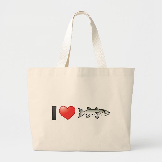I Love Barracuda Grote Tote Bag (Voorkant)