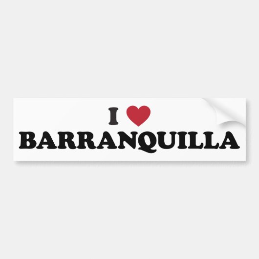 I Love Barranquilla Colombia Bumpersticker (Voorkant)