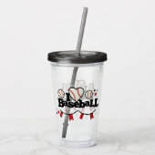 I Love Baseball Acryltumbler Acryl Drinkbeker (Achterkant)