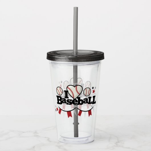 I Love Baseball Acryltumbler Acryl Drinkbeker (Voorkant)