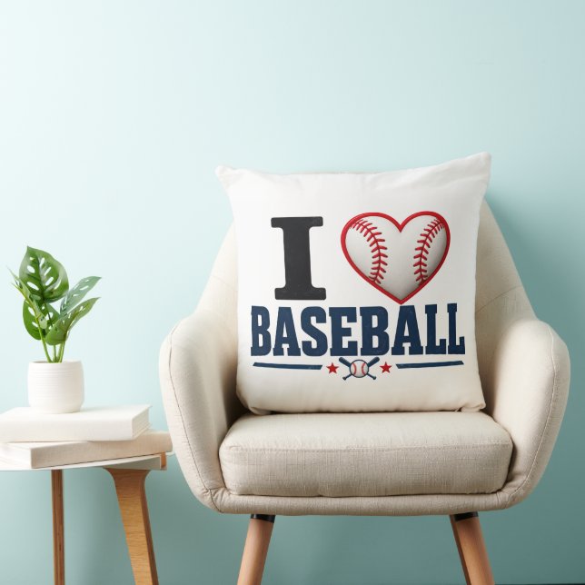 I Love Baseball Personalized Baseball Room Decor D Kussen (Stoel)
