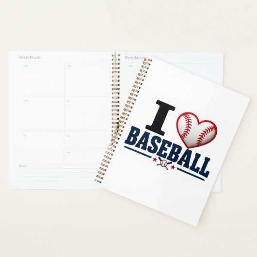 I Love Baseball Player & Team Planner Design (Display)