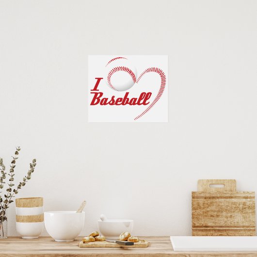 I Love Baseball Poster (Keuken)