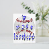 I Love Baseball - Sign language Briefkaart (Staand voorkant)