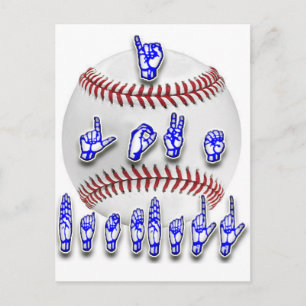 I Love Baseball - Sign language Briefkaart