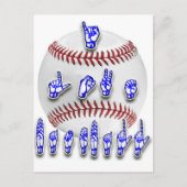 I Love Baseball - Sign language Briefkaart (Voorkant)