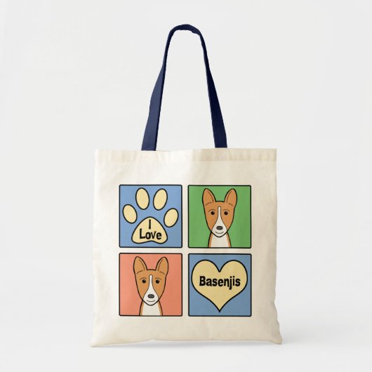 I Love Basenjis Tote Bag (Voorkant)