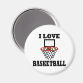 I Love Basket Basketball Magneet (Voorkant / Achterkant)