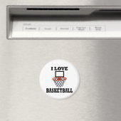 I Love Basket Basketball Magneet (Insitu (Vaatwasser))
