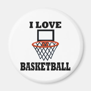 I Love Basket Basketball Magneet