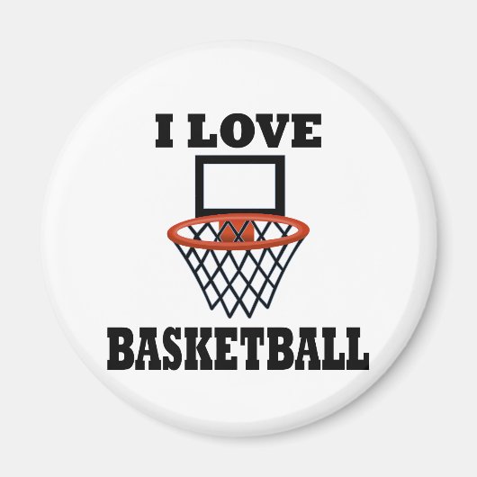 I Love Basket Basketball Magneet (Voorkant)