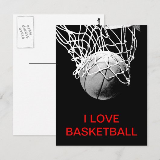 I Love Basketball Briefkaart (Voorkant / Achterkant)