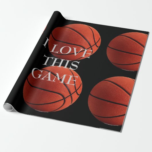 I Love Basketball Close Cadeaupapier (Uitgerold)