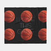 I Love Basketball Close Fleece Deken (Voorkant (Horizontaal))