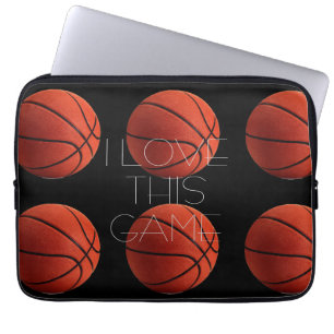I Love Basketball Close Laptop Sleeve