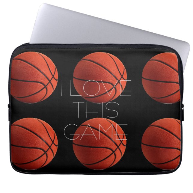 I Love Basketball Close Laptop Sleeve (Voorkant)