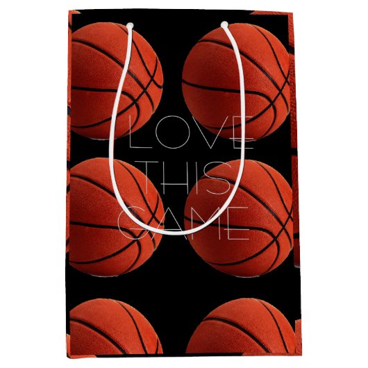 I Love Basketball Close Medium Cadeauzakje (Voorkant)