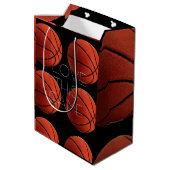 I Love Basketball Close Medium Cadeauzakje (Achterkant Gekanteld)